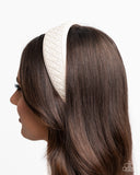 Woven Wellness - White Headband - Paparazzi Accessories Bedazzle Me Pretty Mobile Fashion Boutique