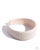 Woven Wellness - White Headband - Paparazzi Accessories Bedazzle Me Pretty Mobile Fashion Boutique