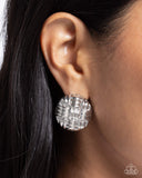 Woven Wisdom - Silver Earrings - Paparazzi Accessories Earrings Bedazzle Me Pretty Mobile Fashion Boutique