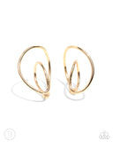 Wraparound Whimsy - Gold Cuff Earrings - Paparazzi Accessories Post Earrings Bedazzle Me Pretty Mobile Fashion Boutique