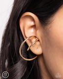 Wraparound Whimsy - Gold Cuff Earrings - Paparazzi Accessories Post Earrings Bedazzle Me Pretty Mobile Fashion Boutique