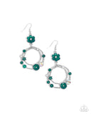 Wreathed Waikiki - Green Earrings - Paparazzi Accessories Earrings Bedazzle Me Pretty Mobile Fashion Boutique