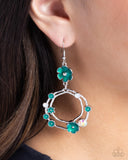Wreathed Waikiki - Green Earrings - Paparazzi Accessories Earrings Bedazzle Me Pretty Mobile Fashion Boutique