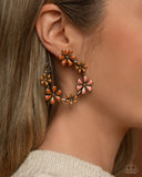Wreathed Welcome - Gold Post Earrings - Paparazzi Accessories Post Earrings Bedazzle Me Pretty Mobile Fashion Boutique