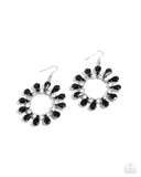 Wreathed Wish - Black Earrings - Paparazzi Accessories Earrings Bedazzle Me Pretty Mobile Fashion Boutique