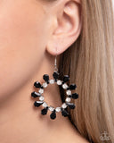 Wreathed Wish - Black Earrings - Paparazzi Accessories Earrings Bedazzle Me Pretty Mobile Fashion Boutique