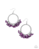 Wreathed Wisteria - Purple Earrings - Paparazzi Accessories Earrings Bedazzle Me Pretty Mobile Fashion Boutique