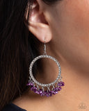 Wreathed Wisteria - Purple Earrings - Paparazzi Accessories Earrings Bedazzle Me Pretty Mobile Fashion Boutique