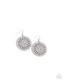 Wreathed Wonderland - White Earrings - Paparazzi Accessories Earrings Bedazzle Me Pretty Mobile Fashion Boutique