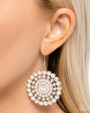 Wreathed Wonderland - White Earrings - Paparazzi Accessories Earrings Bedazzle Me Pretty Mobile Fashion Boutique