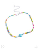 Y2K Energy - Blue Necklace - Paparazzi Accessories Necklace Bedazzle Me Pretty Mobile Fashion Boutique