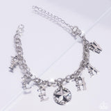 Yeehaw Yell - White Bracelet - Paparazzi Accessories Bracelet Bedazzle Me Pretty Mobile Fashion Boutique
