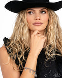 Yeehaw Yell - White Bracelet - Paparazzi Accessories Bracelet Bedazzle Me Pretty Mobile Fashion Boutique