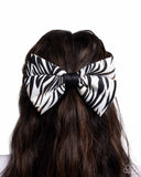 Zealous Zebra - White Hair Clip - Paparazzi Accessories Hair Clip Bedazzle Me Pretty Mobile Fashion Boutique