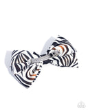 Zealous Zebra - White Hair Clip - Paparazzi Accessories Hair Clip Bedazzle Me Pretty Mobile Fashion Boutique