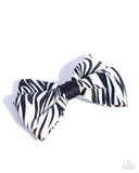 Zealous Zebra - White Hair Clip - Paparazzi Accessories Hair Clip Bedazzle Me Pretty Mobile Fashion Boutique