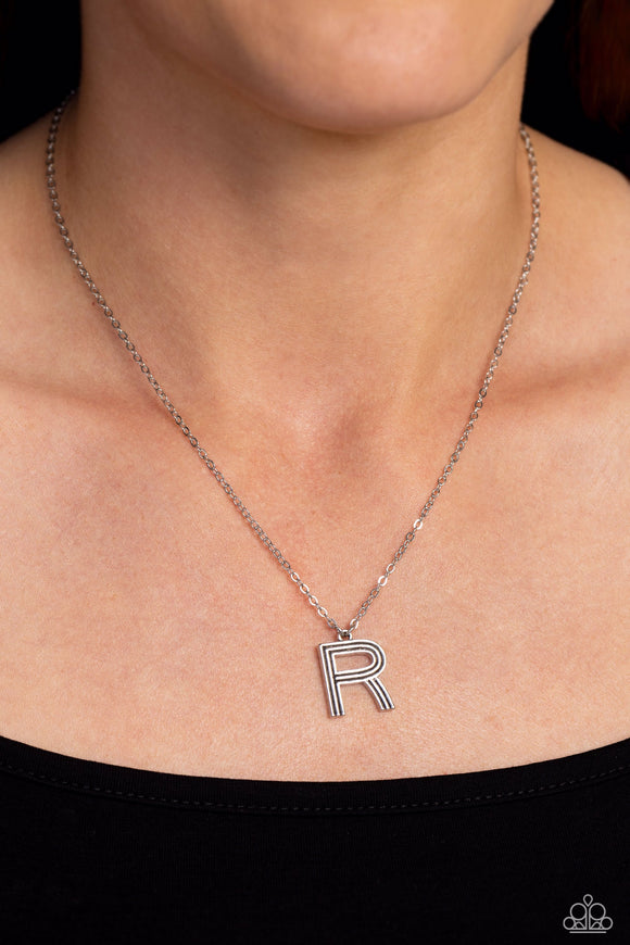 Leave Your Initials - Silver - R Necklace - Paparazzi Accessories