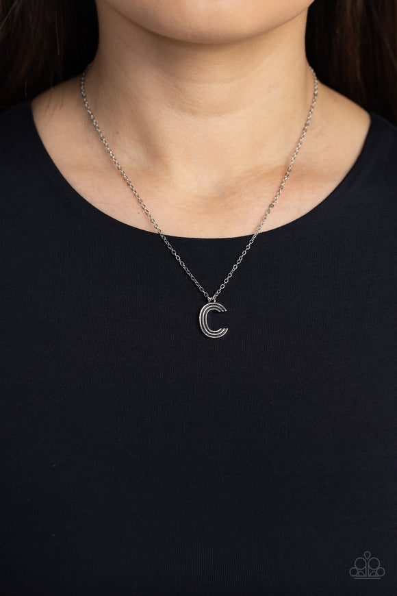 Leave Your Initials - Silver - C Necklace - Paparazzi Accessories