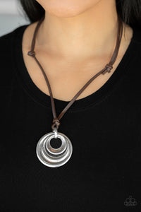 Desert Spiral - Silver Necklace - Paparazzi Accessories