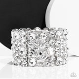 One Up - White Zi Collection Bracelet - Empire Diamond Exclusive - Paparazzi Accessories