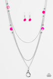 so-shore-of-yourself-pink-lanyard-earrings-paparazzi-accessories