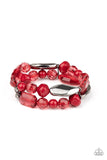 Rockin Rock Candy - Red Bracelet - Paparazzi Accessories