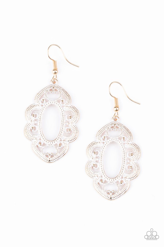 Mantras and Mandalas - Gold Earrings - Paparazzi Accessories – Bedazzle ...