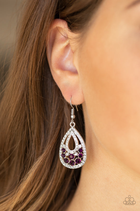 Sparkling Stardom - Purple Earrings - Paparazzi Accessories