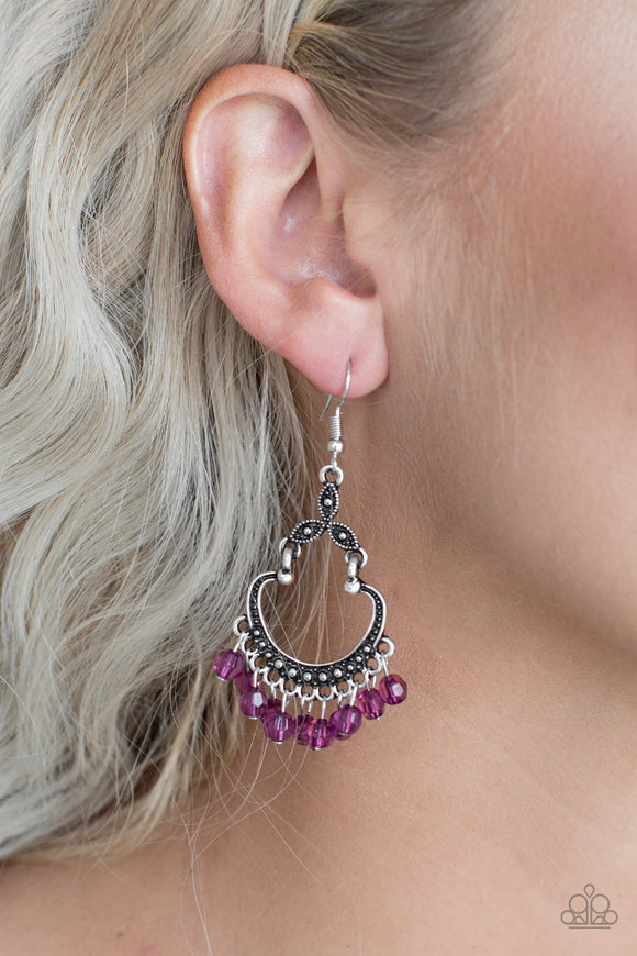 Babe Alert - Purple Earrings - Paparazzi Accessories