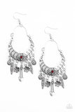 Nature Escape - Red Earrings - Paparazzi Accessories