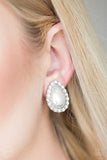 dapper-dazzle-white-clip-on-earrings-paparazzi-accessories