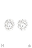 Serious Star Power - White Clip-On Earrings - Paparazzi Accessories