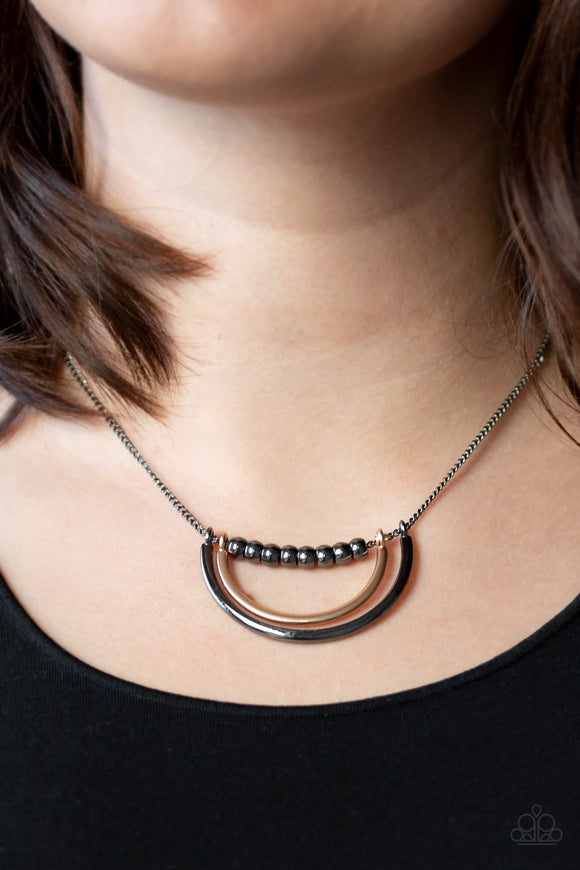 Artificial Arches - Black Necklace - Paparazzi Accessories