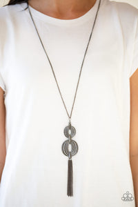 Timelessly Tasseled - Black Necklace - Paparazzi Accessories