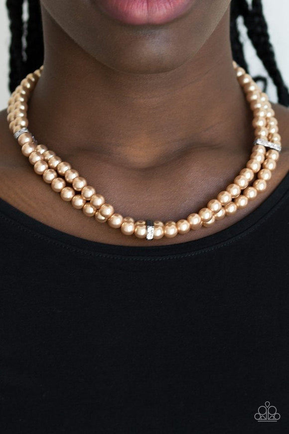 Put On Your Party Dress - Brown Necklace - Paparazzi Accessories