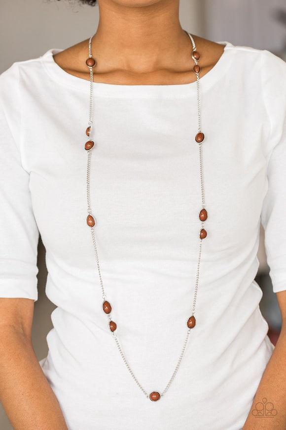 Pacific Piers - Brown Necklace - Paparazzi Accessories