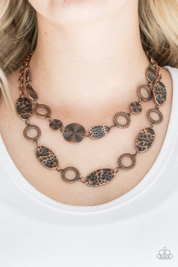 Trippin On Texture - Copper Necklace - Paparazzi Accessories