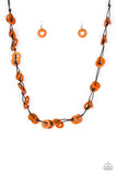 Waikiki Winds - Orange Necklace - Paparazzi Accessories