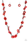 Waikiki Winds - Red Necklace - Paparazzi Accessories