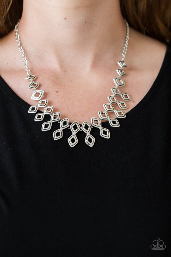 Geocentric - Silver Necklace - Paparazzi Accessories