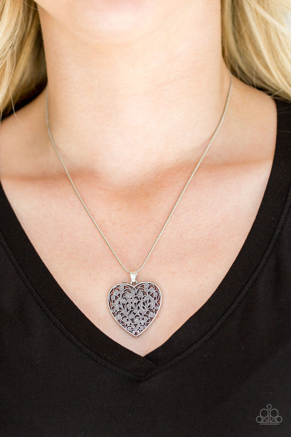 Look Into Your Heart - Silver Necklace - Paparazzi Accessories
