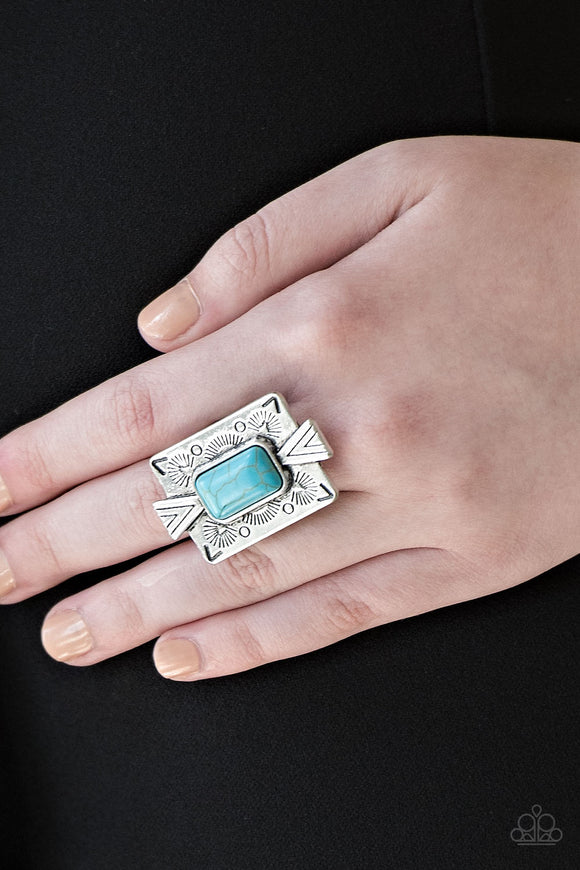 So Smithsonian (Stone Cold Couture) - Blue Ring - Paparazzi Accessories