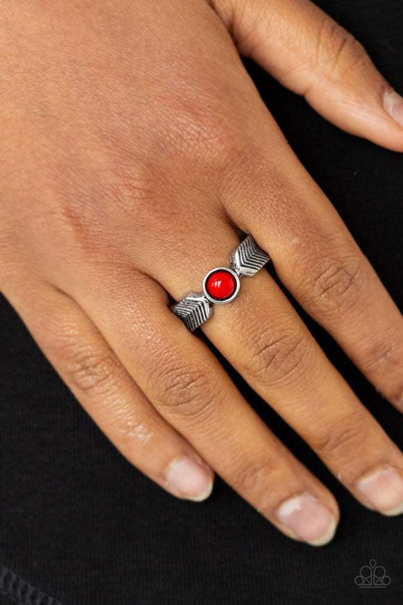Awesomely ARROW-Dynamic - Red Ring - Paparazzi Accessories