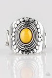 zen-to-one-yellow-ring-paparazzi-accessories