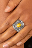 zen-to-one-yellow-ring-paparazzi-accessories