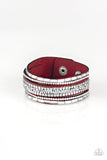 Rebel In Rhinestones - Red Bracelet - Paparazzi Accessories