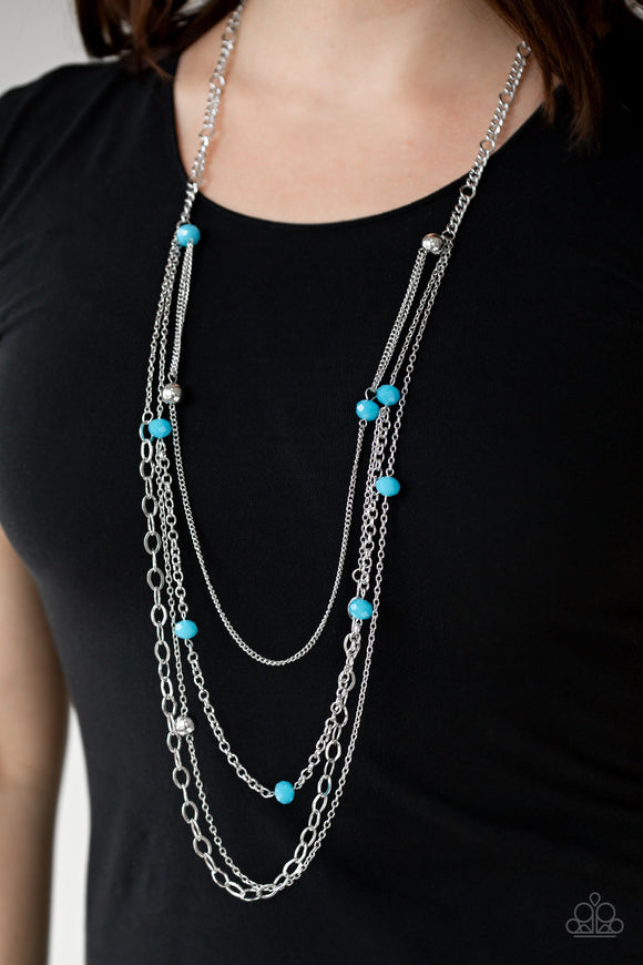 Glamour Grotto - Blue Necklace - Paparazzi Accessories
