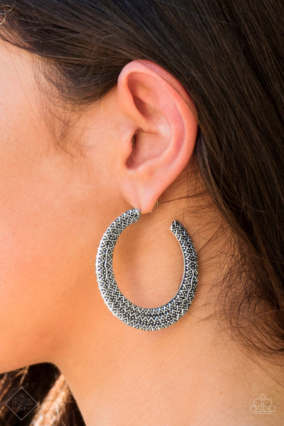 Talk About Texture - Silver Earrings - Paparazzi Accessories