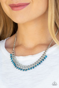 Glow and Grind - Blue Necklace - Paparazzi Accessories