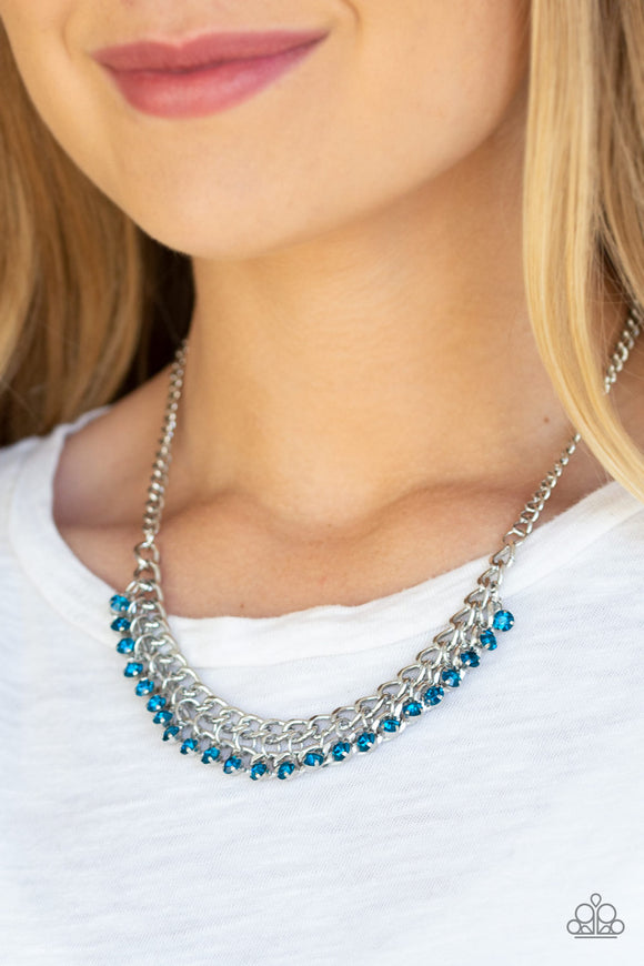 Glow and Grind - Blue Necklace - Paparazzi Accessories
